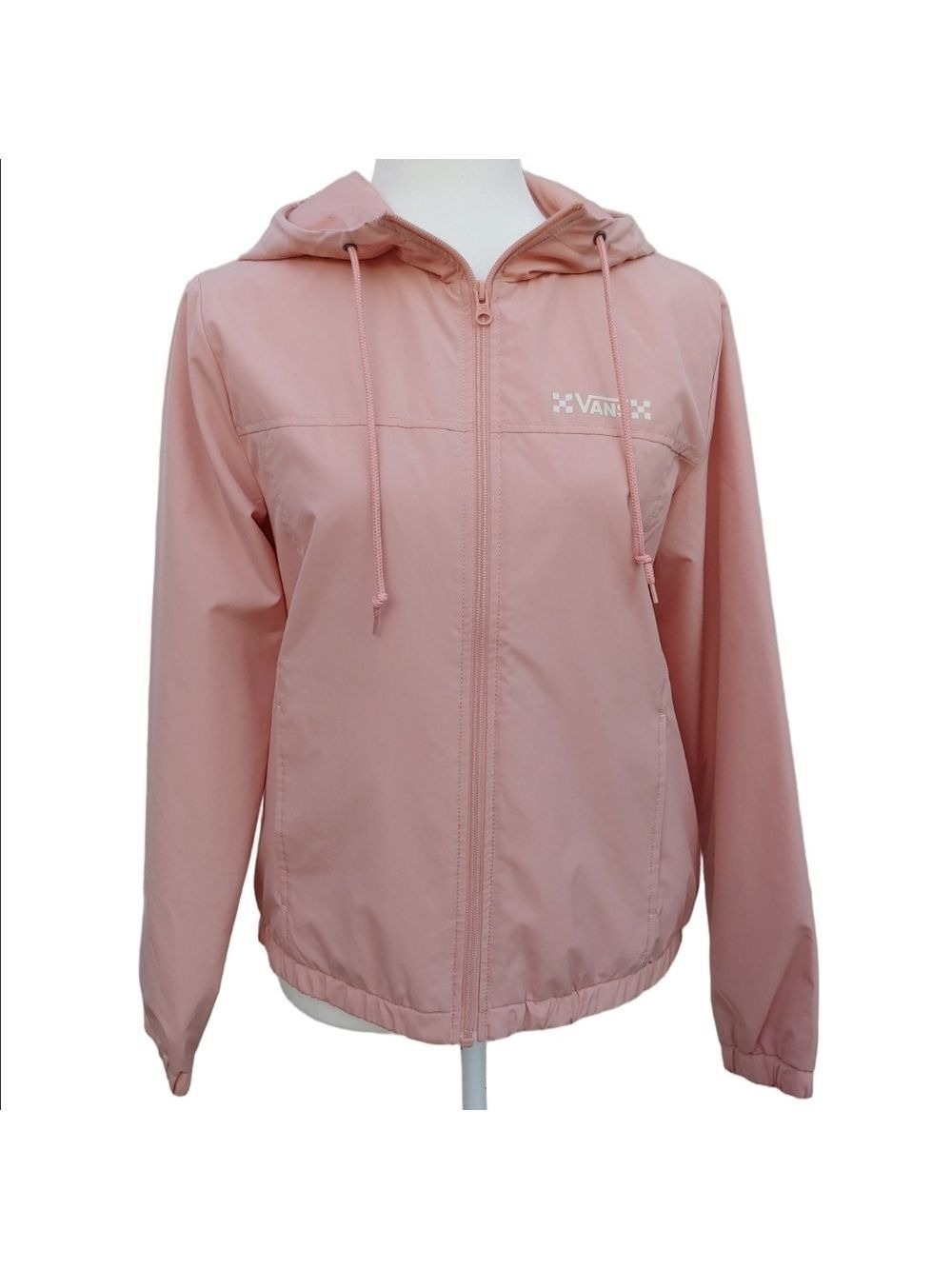 Vans Light Pink Zip-Up Hooded Windbreaker Jacket in Women's XS - Picture 15 of 17